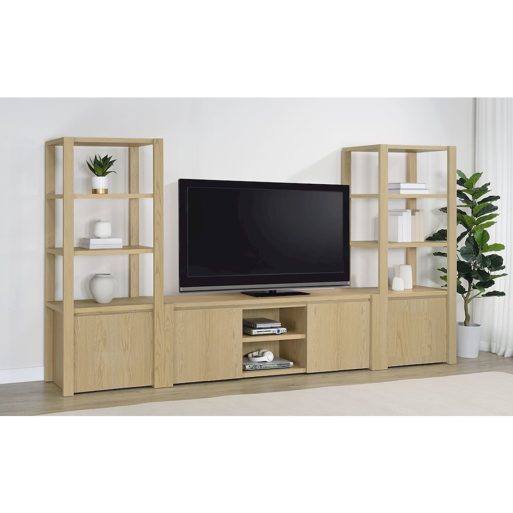 Laurelton 78-inch 4-door TV Stand Media Console Light Oak