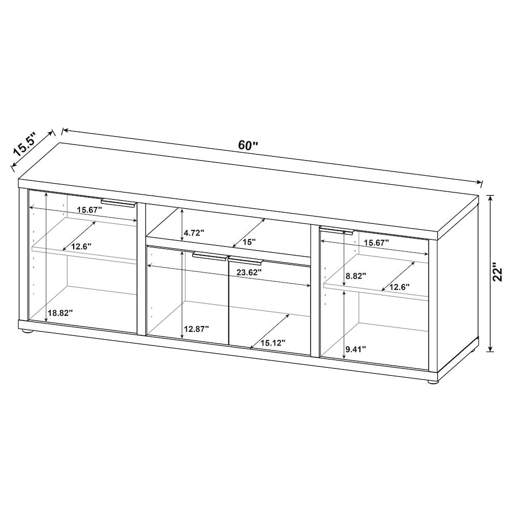 Tabby 3-piece 60" TV Entertainment Center Mango