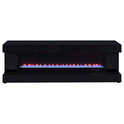 Mallory TV Stand Fireplace Console Bluetooth Speaker Black High Gloss