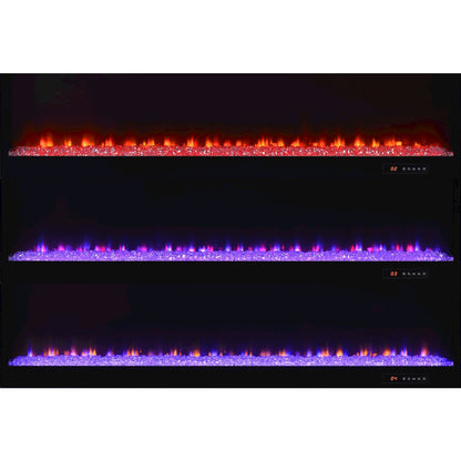 Mallory TV Stand Fireplace Console Bluetooth Speaker Black High Gloss
