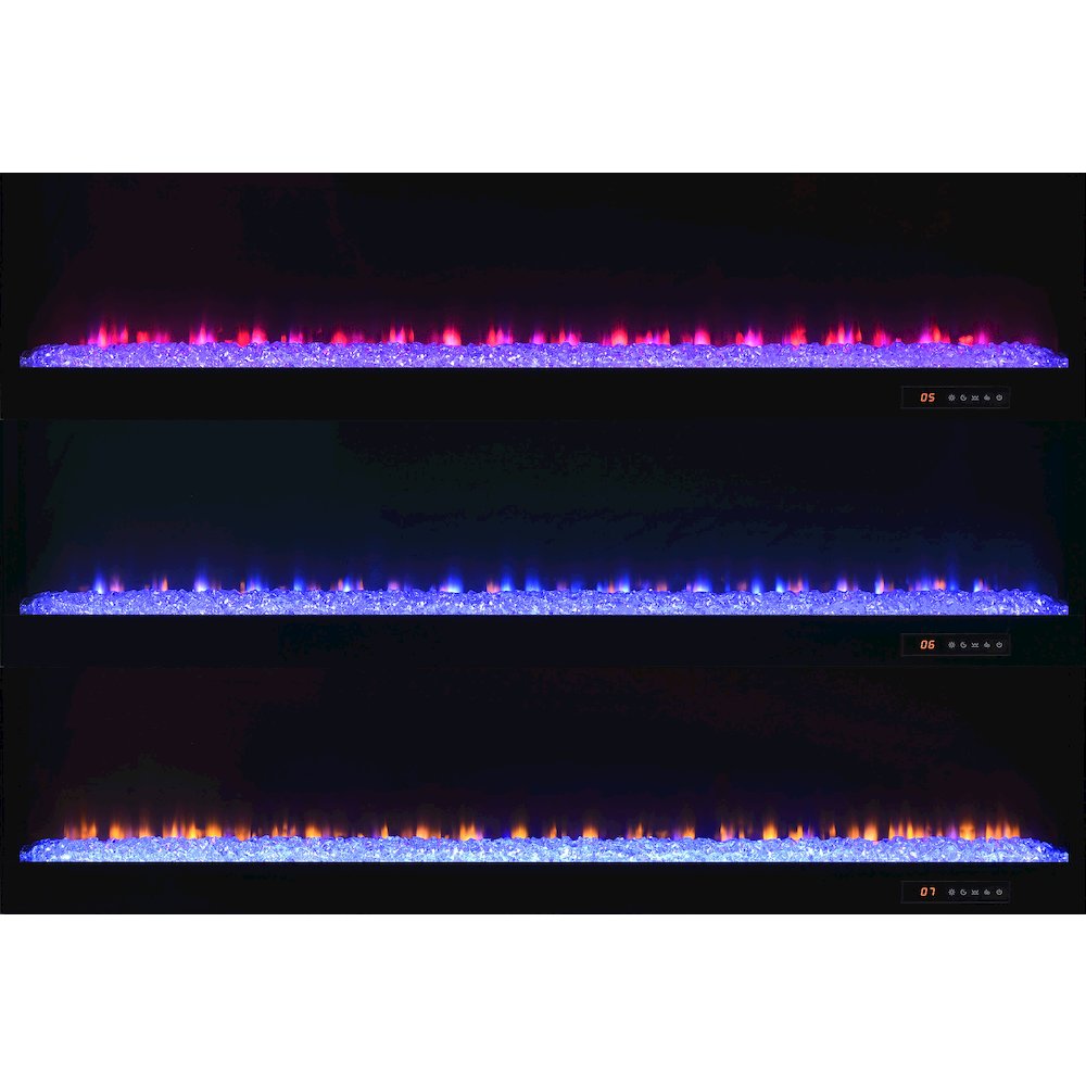 Mallory TV Stand Fireplace Console Bluetooth Speaker Black High Gloss