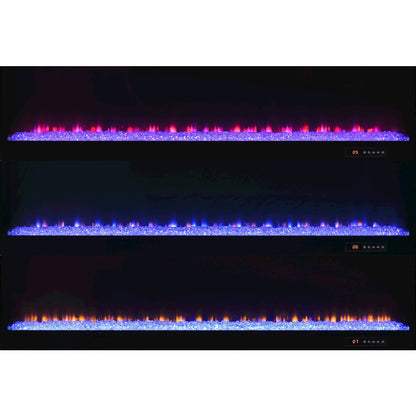 Mallory TV Stand Fireplace Console Bluetooth Speaker Black High Gloss