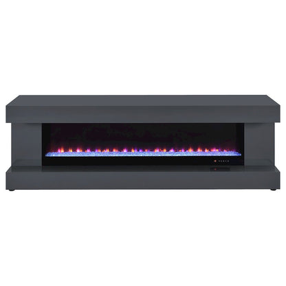 Mallory TV Stand Fireplace Console Bluetooth Speaker Grey High Gloss