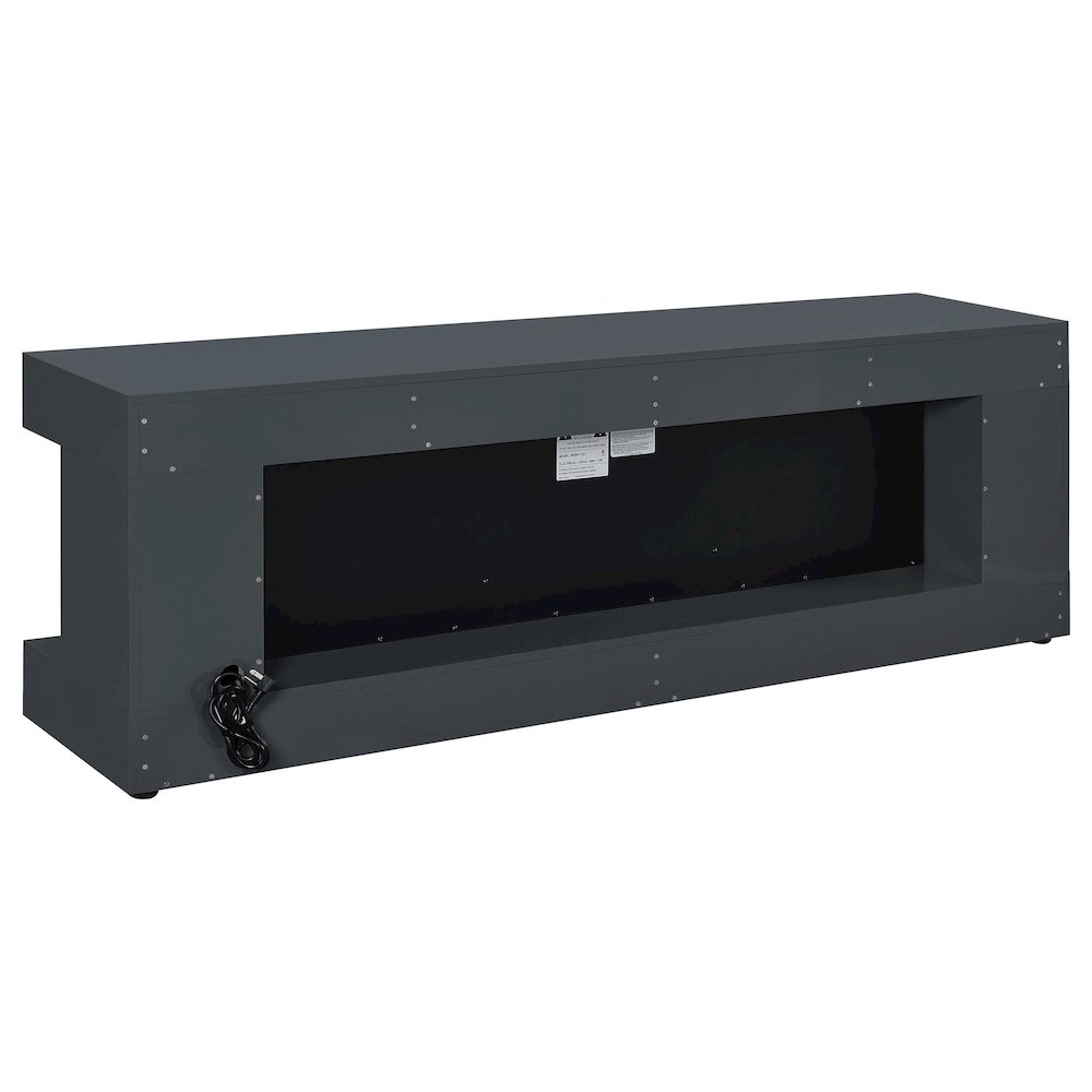 Mallory TV Stand Fireplace Console Bluetooth Speaker Grey High Gloss