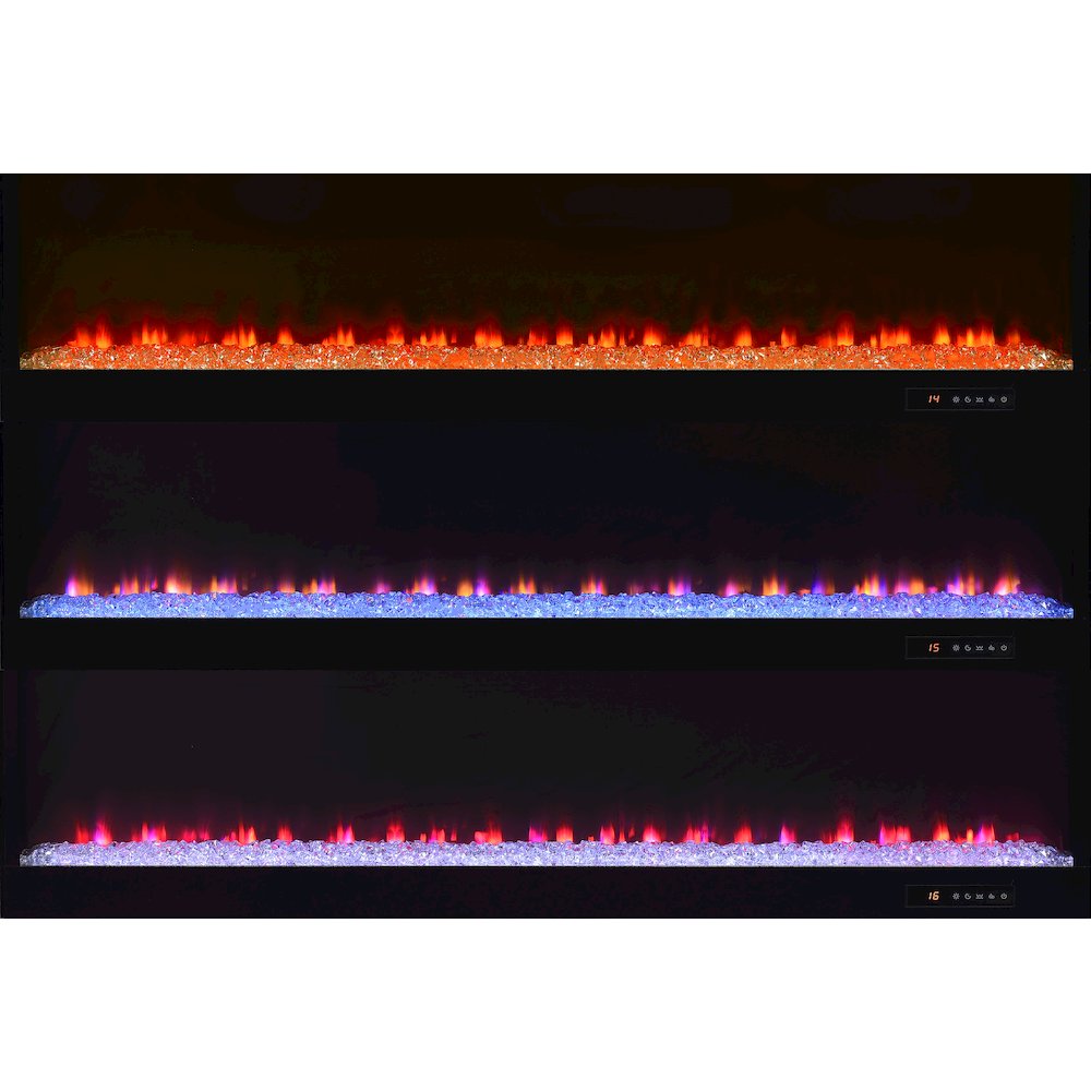 Mallory TV Stand Fireplace Console Bluetooth Speaker Grey High Gloss