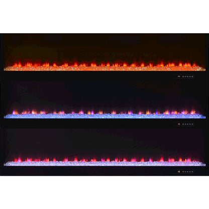 Mallory TV Stand Fireplace Console Bluetooth Speaker Grey High Gloss