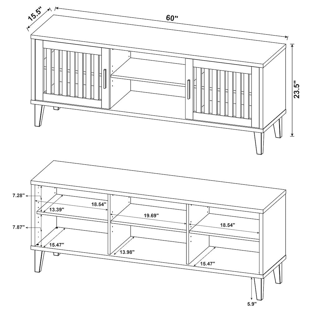 Sedona 2-door Engineered Wood 60" TV Stand Dark Pine