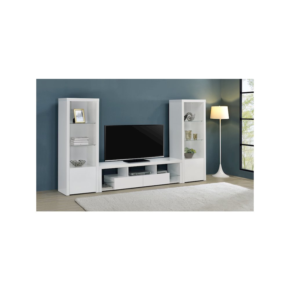 Jude 3-piece 71" TV Entertainment Center White High Gloss