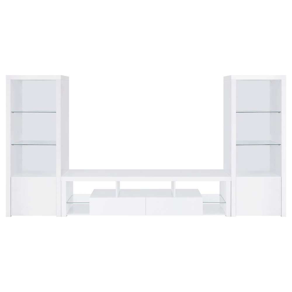 Jude 3-piece 71" TV Entertainment Center White High Gloss