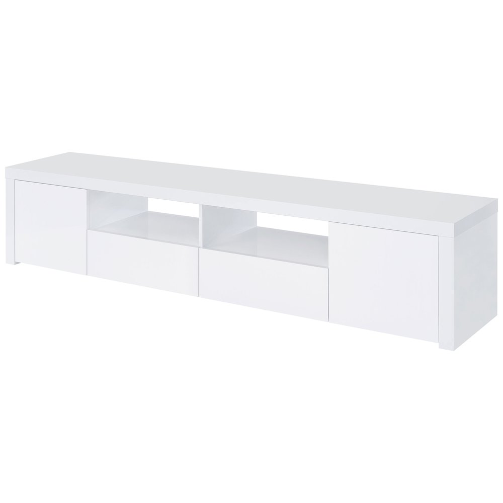 Jude 2-door Engineered Wood 79" TV Stand High Gloss White