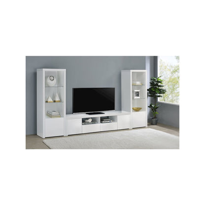 Jude 2-door Engineered Wood 79" TV Stand High Gloss White