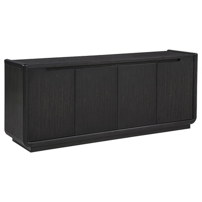 Leandro 72-inch 4-door TV Stand Media Console Burnished Black
