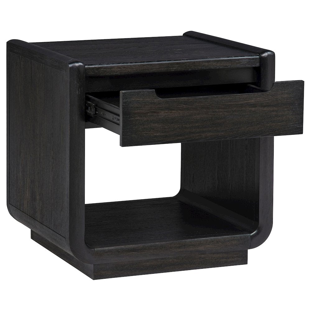 Leandro 1-drawer Wood Occasional Side End Table Burnished Black