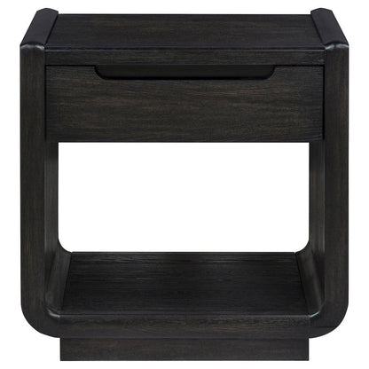 Leandro 1-drawer Wood Occasional Side End Table Burnished Black