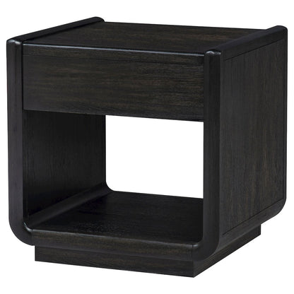 Leandro 1-drawer Wood Occasional Side End Table Burnished Black