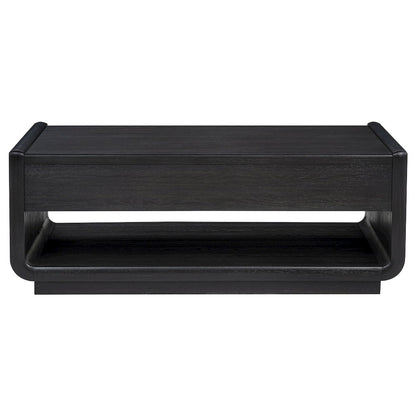 Leandro 2-drawer Wood Cocktail Coffee Table Burnished Black