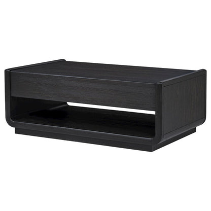 Leandro 2-drawer Wood Cocktail Coffee Table Burnished Black