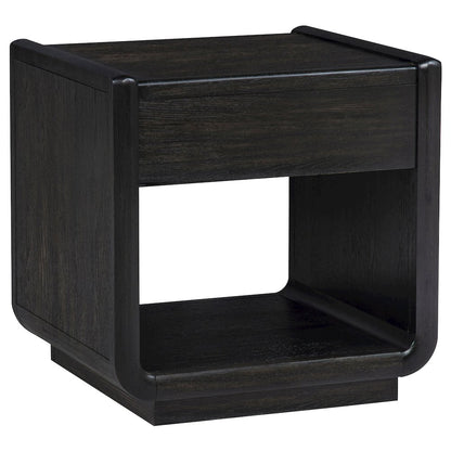 Leandro 2-piece Wood Coffee and End Table Set Burnished Black