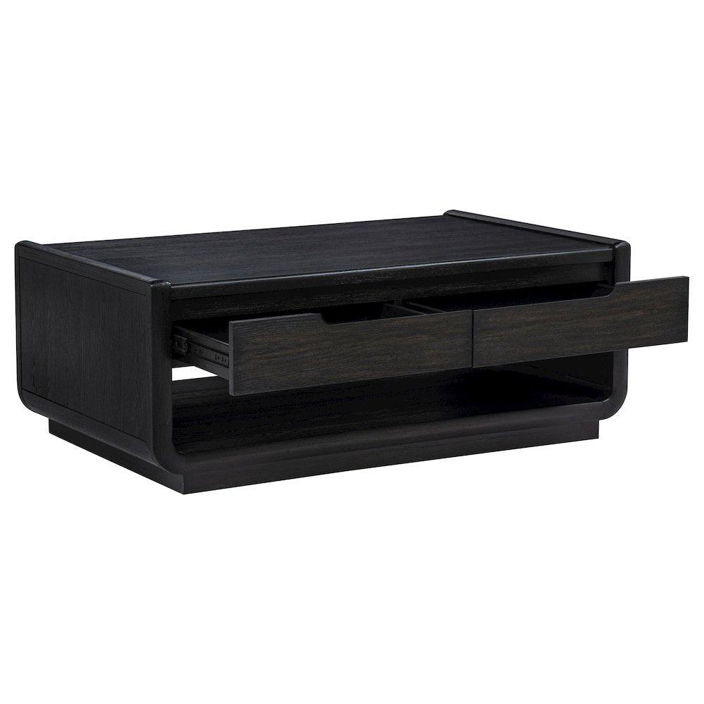 Leandro 2-piece Wood Coffee and End Table Set Burnished Black