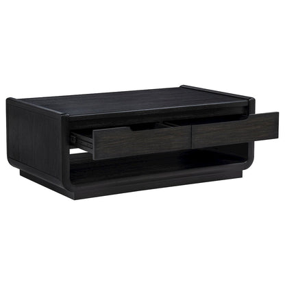 Leandro 2-piece Wood Coffee and End Table Set Burnished Black