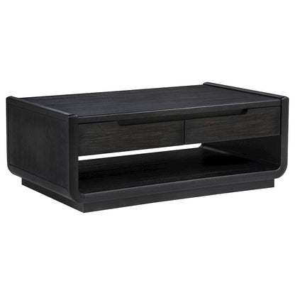 Leandro 3-piece Wood Coffee and End Table Set Burnished Black