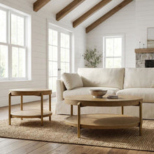 Round Sand Wash Coffee and End Table Set 2-Piece with Durable Surface