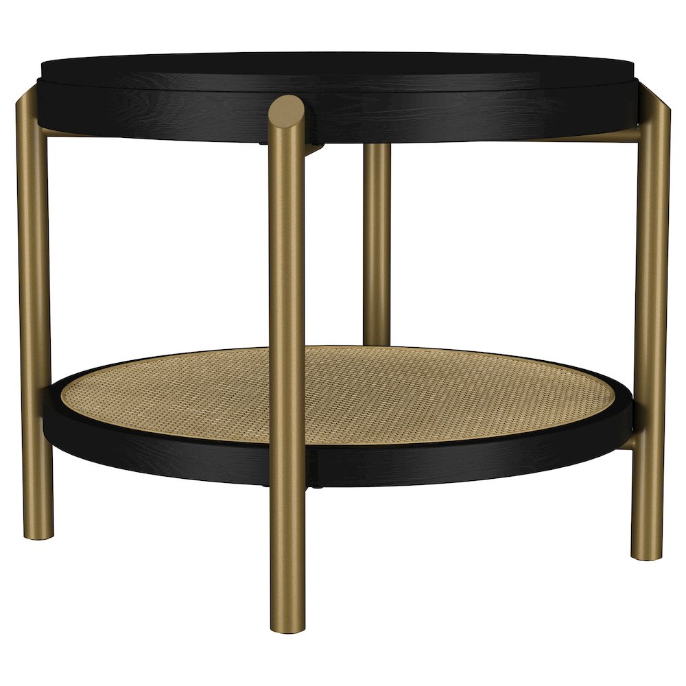 Arini 2-piece Round Coffee and End Table Set Black