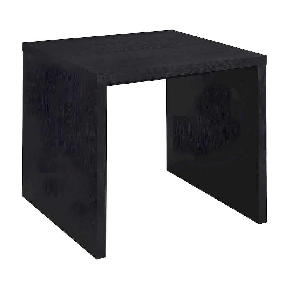 Melamine Square End Table with Engineered Wood Core for Living Room, Black
