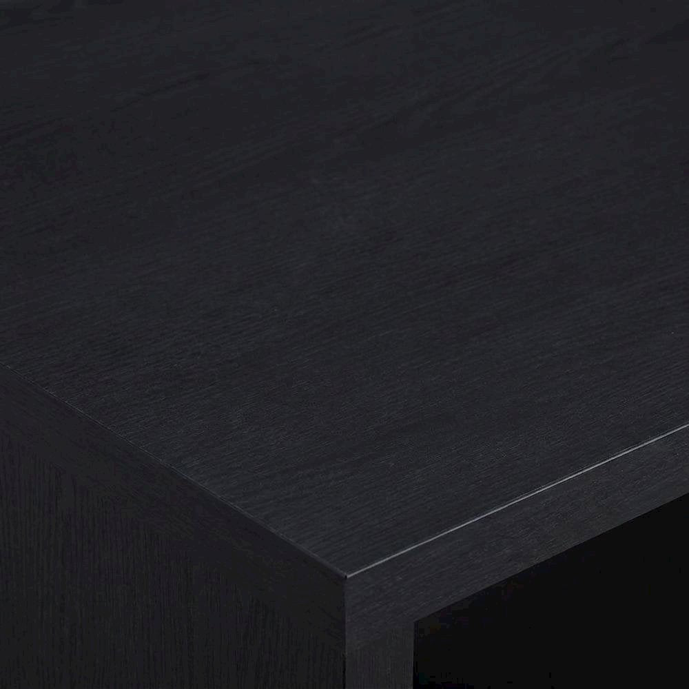 Melamine Square End Table with Engineered Wood Core for Living Room, Black