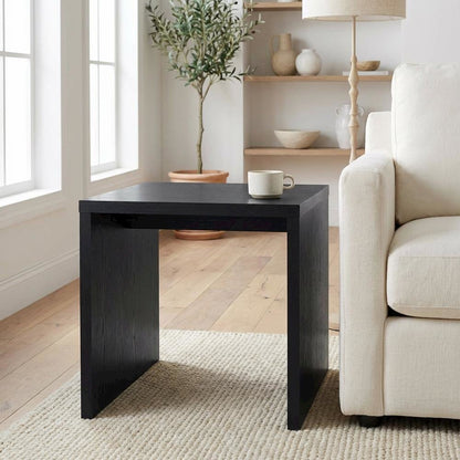 Black 2-Piece Lift Top Coffee and End Table Set, Casters, Contemporary Design