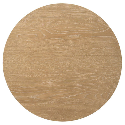 Ottowa Round Wood Side End Table with Shelf Light Oak