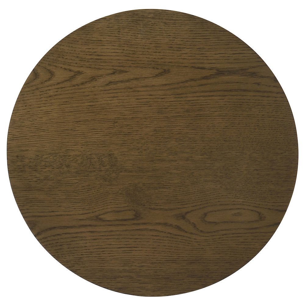 Ottowa Round Wood Side End Table with Shelf Brown
