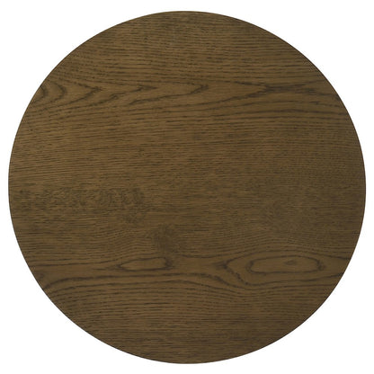Ottowa Round Wood Side End Table with Shelf Brown