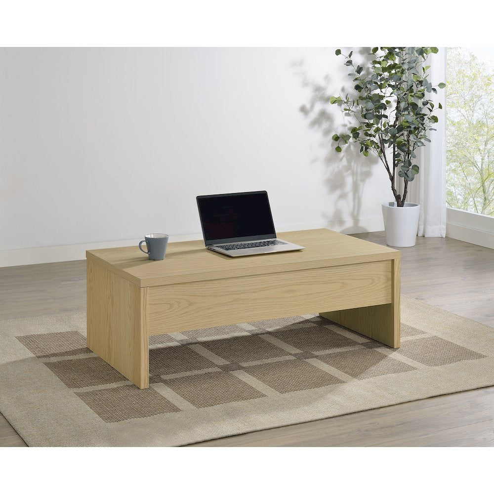 Canoga Engineered Wood Lift Top Coffee Table Light Oak