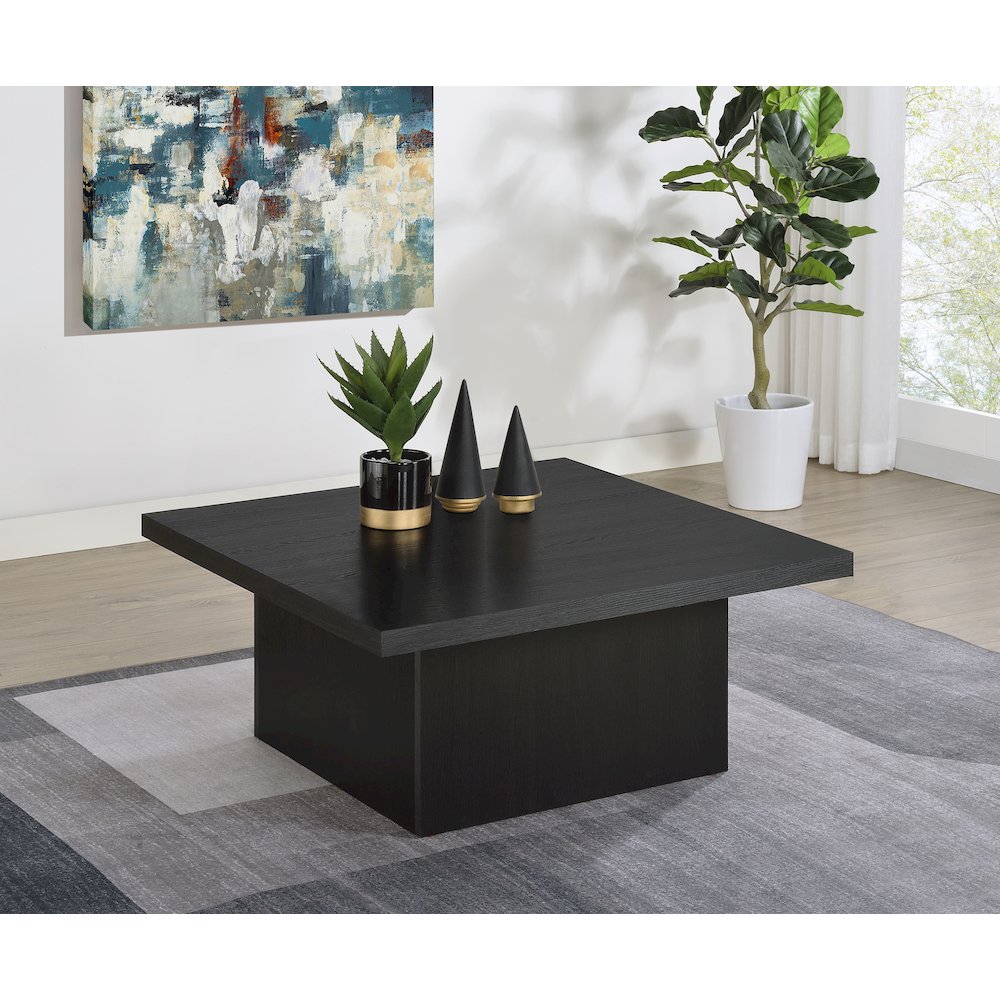 Devar Square Engineered Wood Cocktail Coffee Table Black