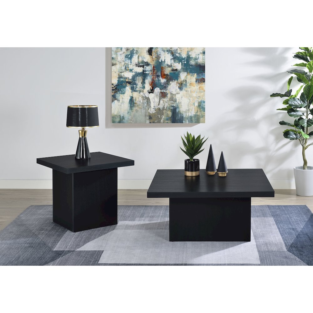 Devar Square Engineered Wood Cocktail Coffee Table Black