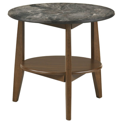 Bradley 2-Piece Round SmartTop Coffee Table Set Smokey Grey and Brown