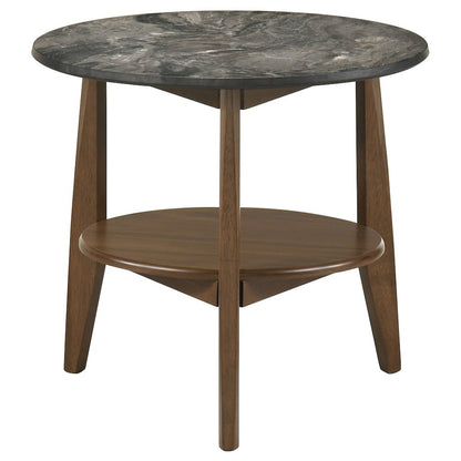 Bradley 2-Piece Round SmartTop Coffee Table Set Smokey Grey and Brown