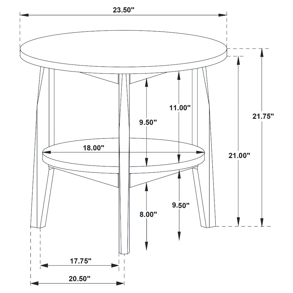 Bradley 2-Piece Round SmartTop Coffee Table Set Smokey Grey and Brown