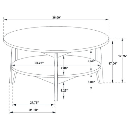 Bradley 2-Piece Round SmartTop Coffee Table Set Smokey Grey and Brown