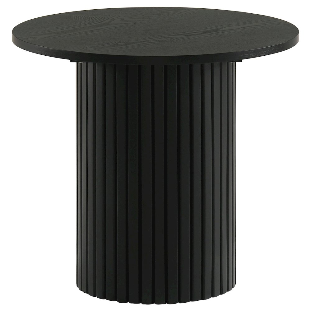 Hamlyn Round Fluted Occasional Side End Table Black