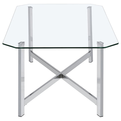 Cronin Rectangular Tempered Glass Top Cocktail Coffee Table Chrome