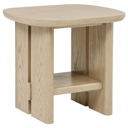 Kailani 2-piece Coastal Coffee and End Table Set Beige Oak