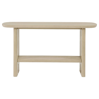 Kailani Coastal Sofa Console Table with Shelf Beige Oak