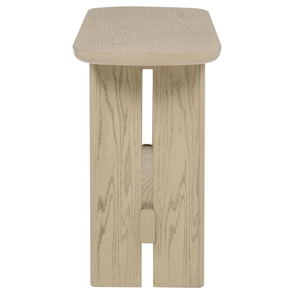 Kailani Coastal Sofa Console Table with Shelf Beige Oak