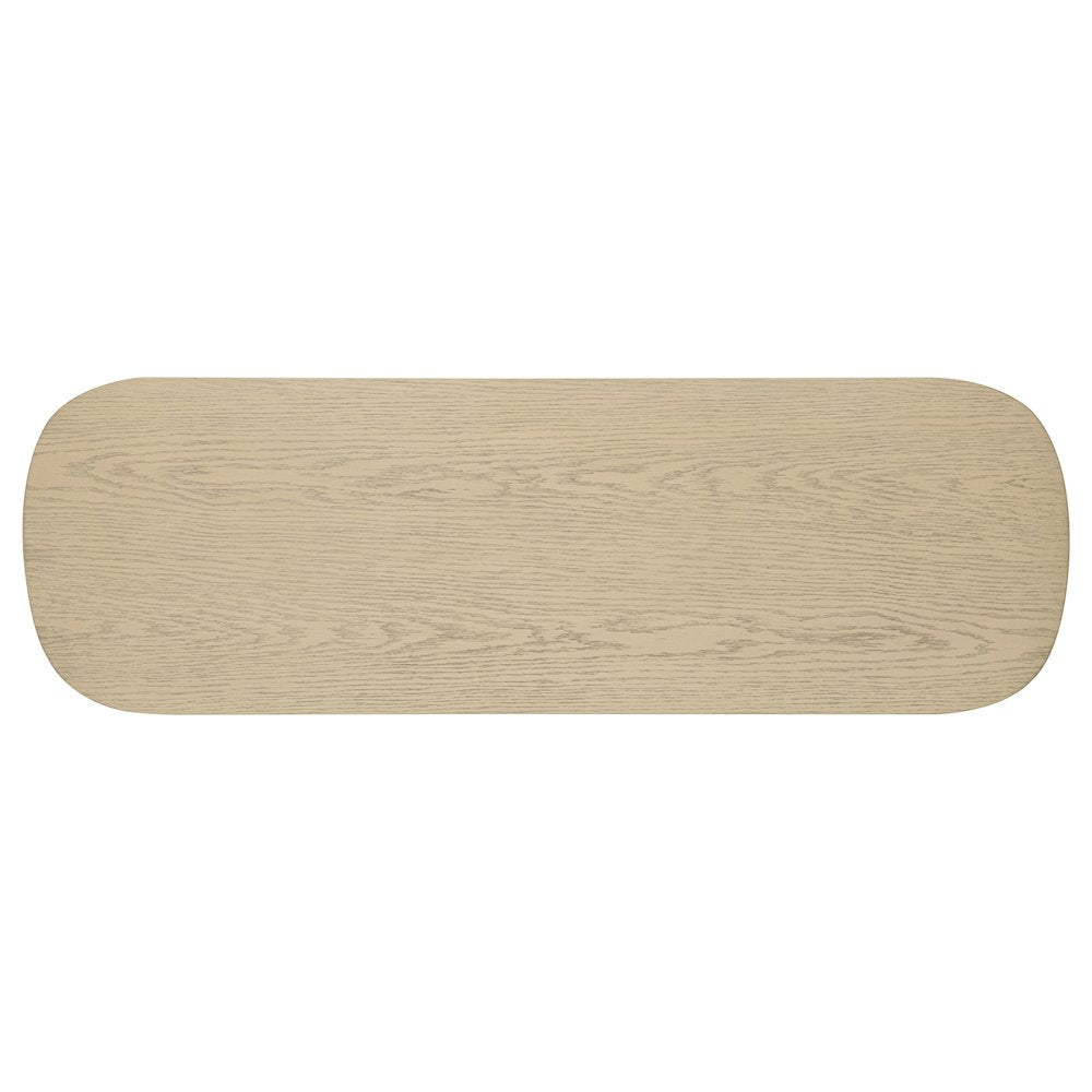 Kailani Coastal Sofa Console Table with Shelf Beige Oak