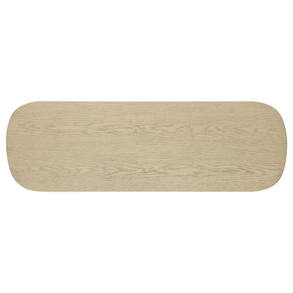 Kailani Coastal Sofa Console Table with Shelf Beige Oak
