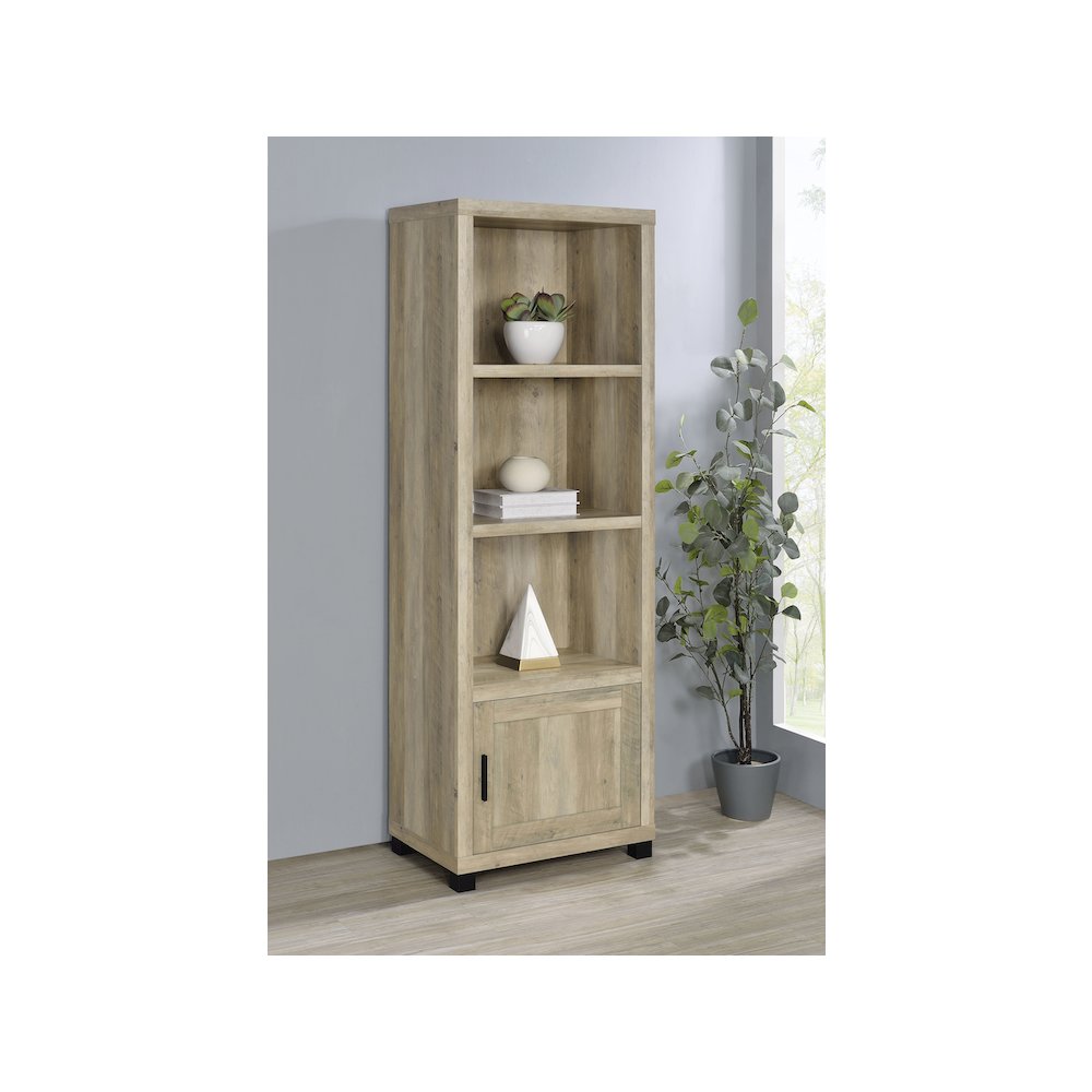 Sachin 3-shelf Engineered Wood Media Tower Distressed Pine
