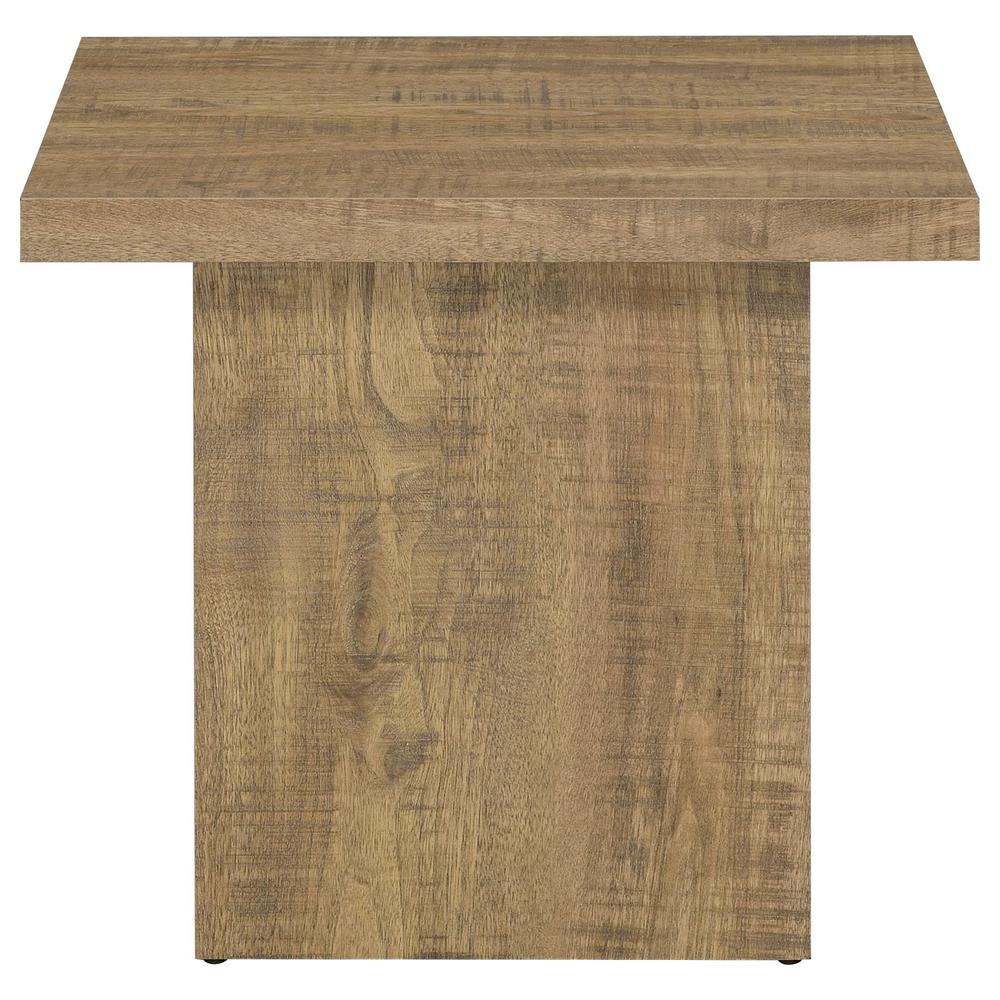 Square Green Wood End Table for Living Room, Stylish Side Table