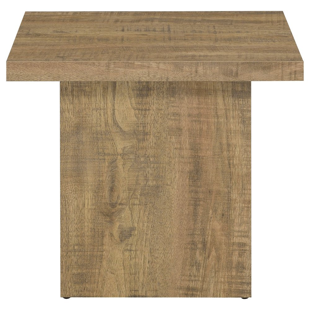 Devar Square Engineered Wood End Table Mango Brown